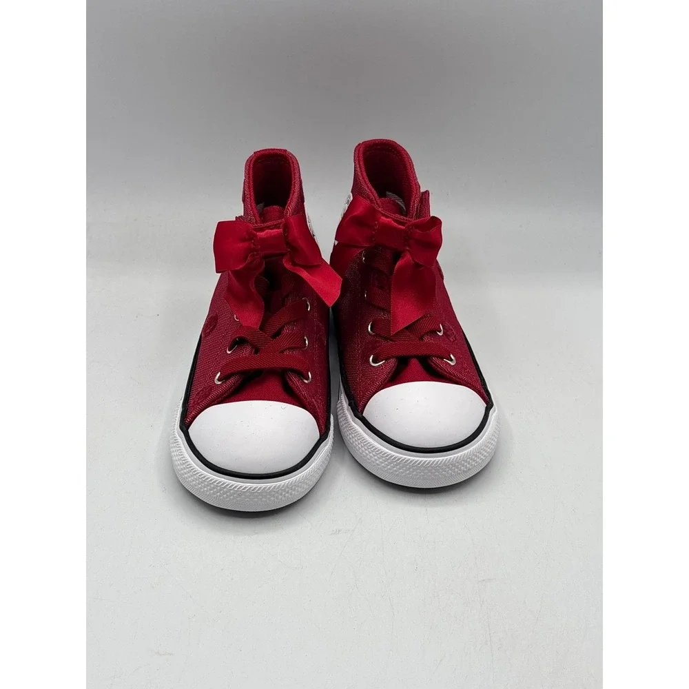 Converse Chuck Taylor All Star 1V Hi Shoes Girls Size 10 Red White Bow A15143F
